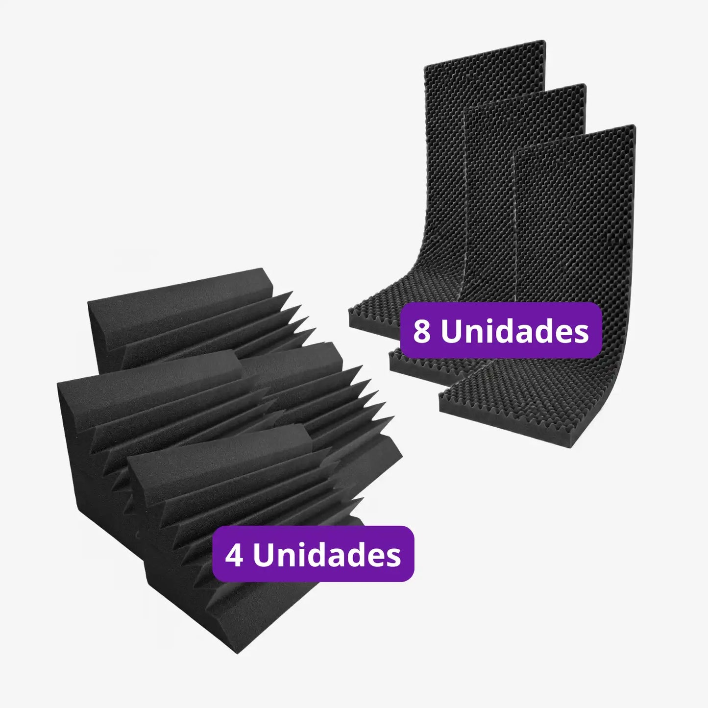 Pack Espuma Acústica + Trampas para Graves Grandes — Habitación 4x5m Nivel Principiante
