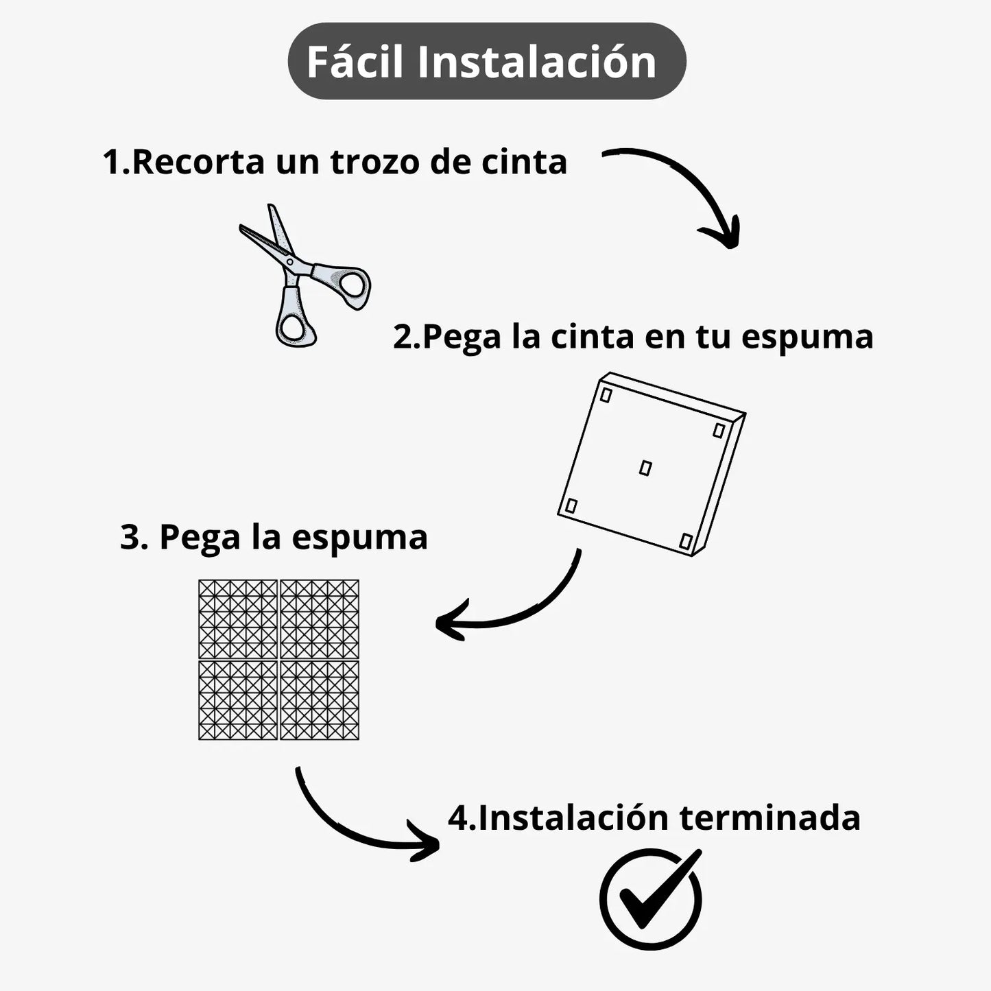 instrucciones de instalacion espuma acustica