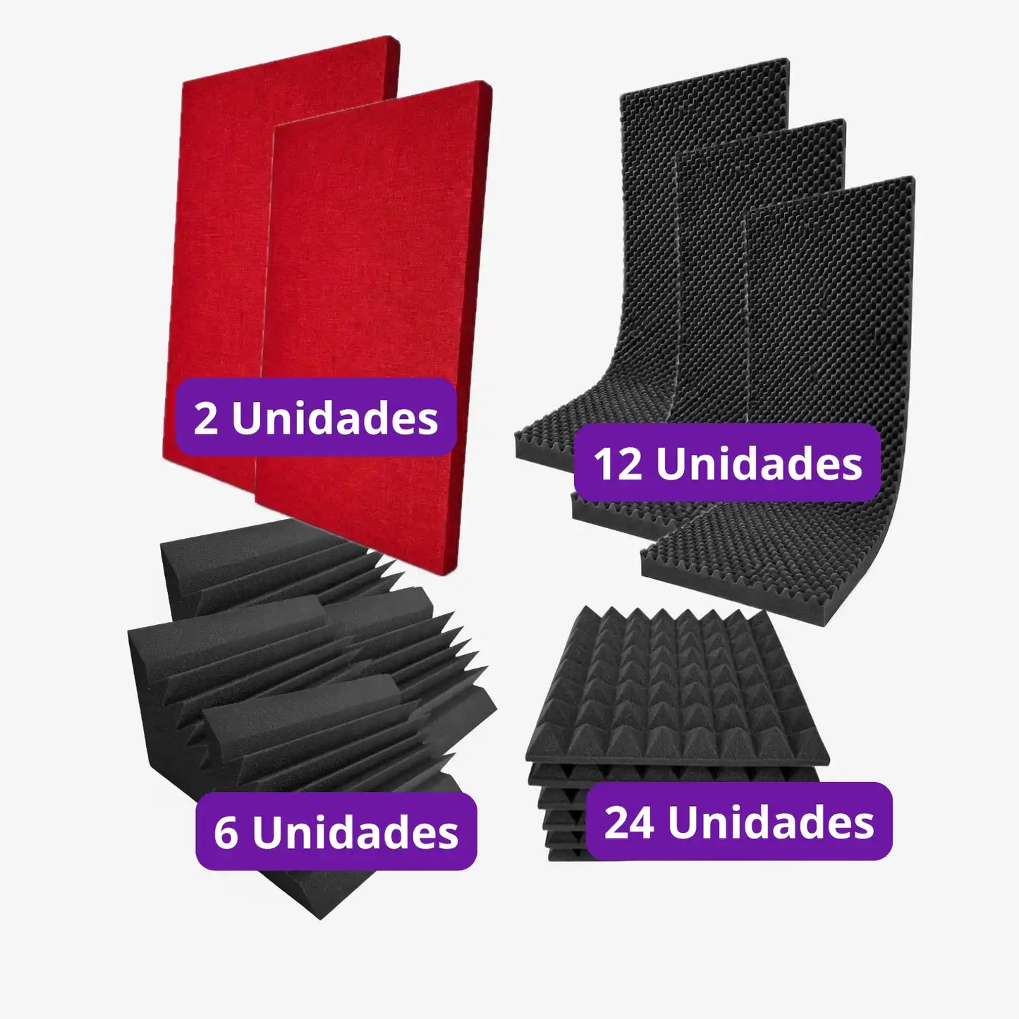 Pack Espuma Acústica Premium + Panel Lana Mineral + Trampas Grandes — Habitación 4x5m Nivel Avanzado
