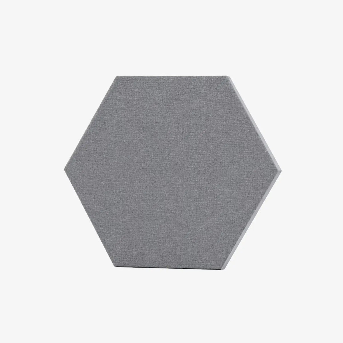 Panel acustico hexagonal gris sobre blanco
