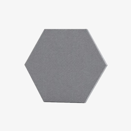 Panel acustico hexagonal gris sobre blanco