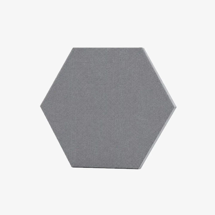 Panel acústico hexagonal de lana mineral color gris