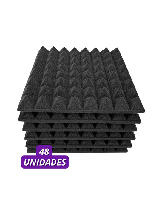 Espuma acústica 48 unidades piramidal