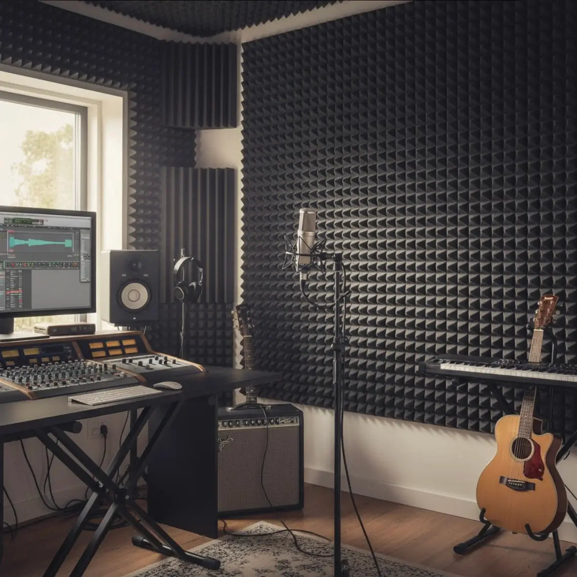 espuma acustica piramide estudio