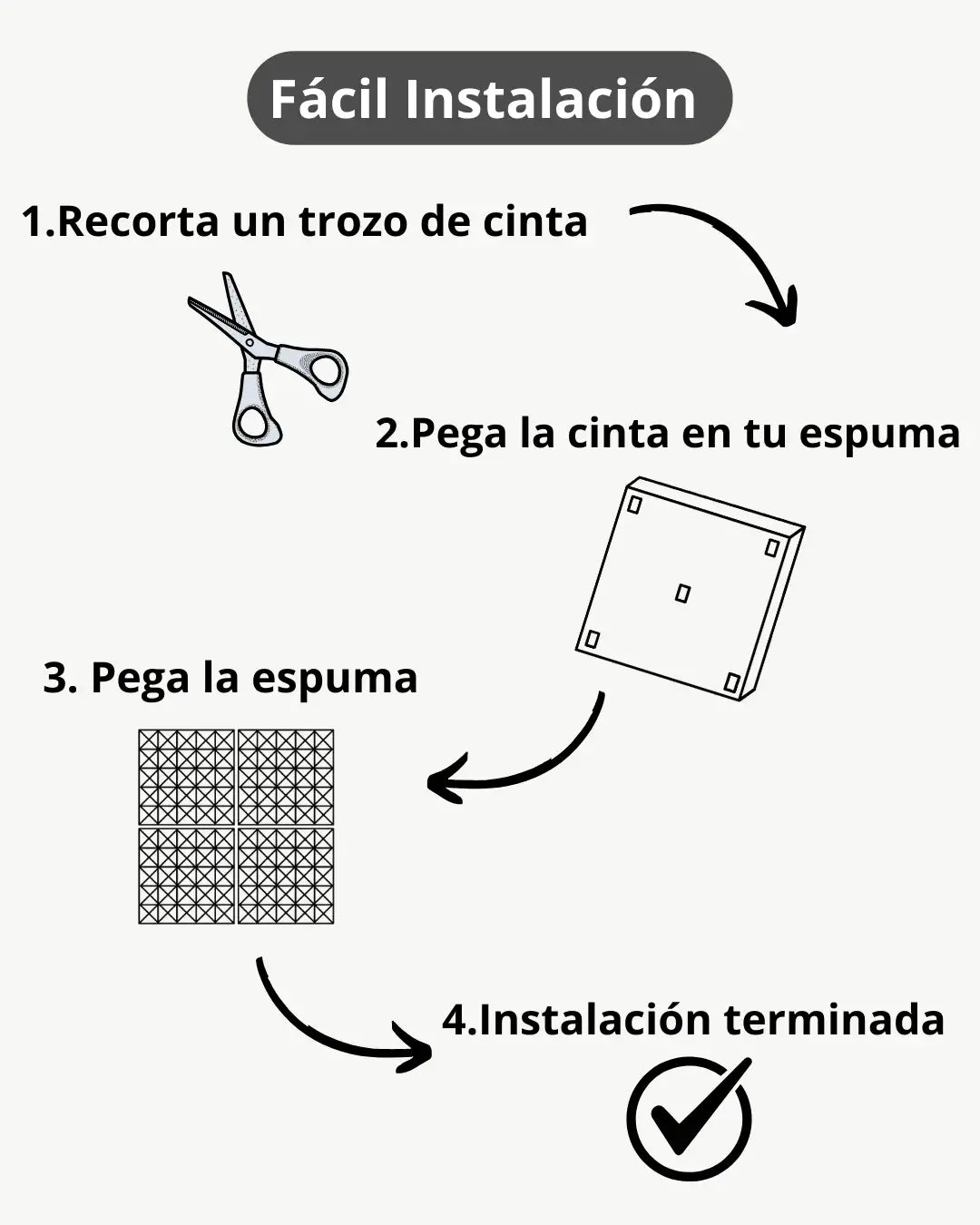 instrucciones de instalacion espuma acustica